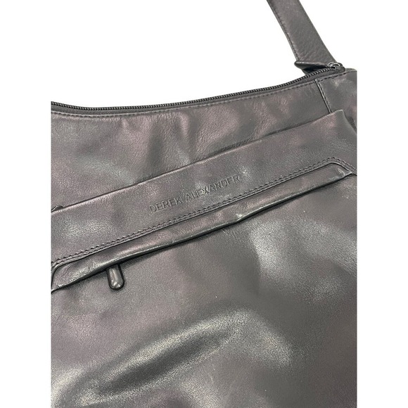 Derek Alexander Black Leather Adjustable Strap Crossbody Bag Medium - Picture 3 of 12